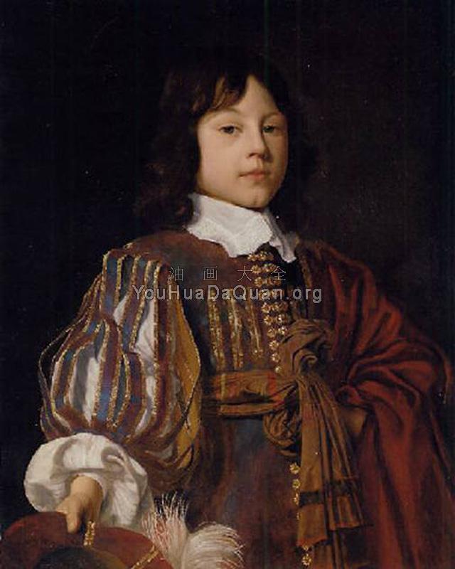 Portrait of a young gentleman in a burgundy doublet with slashed sleeves - 约翰内斯·梅滕斯